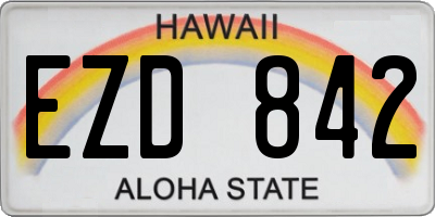 HI license plate EZD842