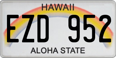 HI license plate EZD952