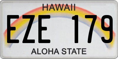 HI license plate EZE179