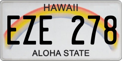 HI license plate EZE278