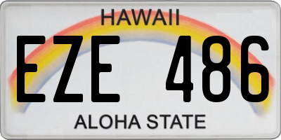 HI license plate EZE486