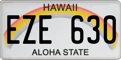 HI license plate EZE630