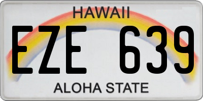 HI license plate EZE639