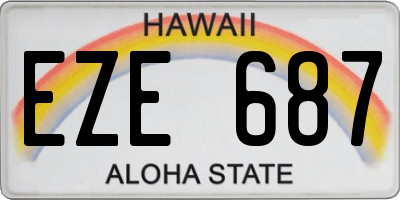 HI license plate EZE687
