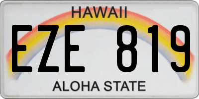 HI license plate EZE819