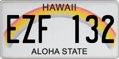 HI license plate EZF132