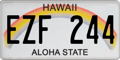 HI license plate EZF244