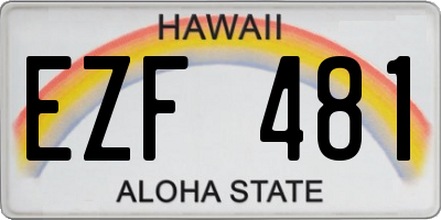 HI license plate EZF481