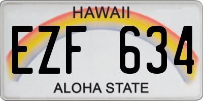HI license plate EZF634