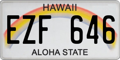 HI license plate EZF646