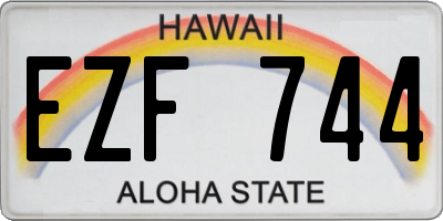 HI license plate EZF744