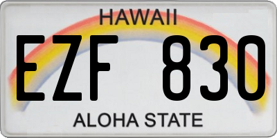 HI license plate EZF830