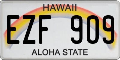HI license plate EZF909