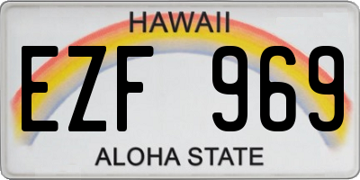 HI license plate EZF969