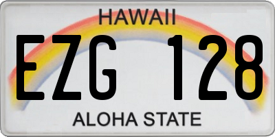 HI license plate EZG128