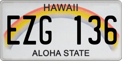 HI license plate EZG136
