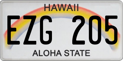 HI license plate EZG205