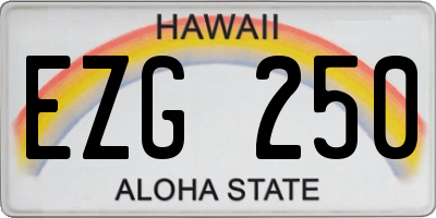 HI license plate EZG250