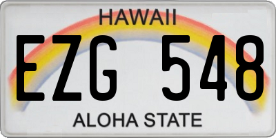 HI license plate EZG548