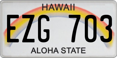 HI license plate EZG703