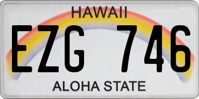 HI license plate EZG746