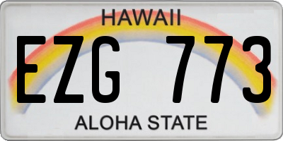 HI license plate EZG773