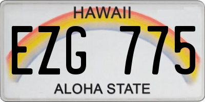 HI license plate EZG775