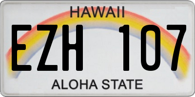 HI license plate EZH107