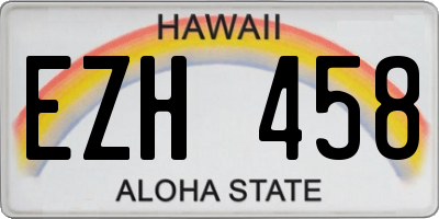 HI license plate EZH458