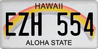 HI license plate EZH554