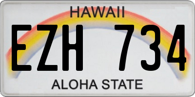 HI license plate EZH734