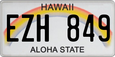 HI license plate EZH849
