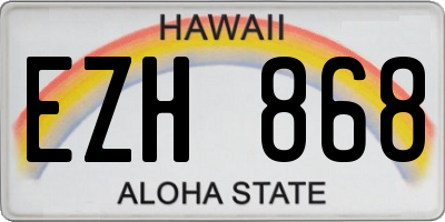 HI license plate EZH868