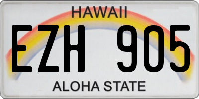 HI license plate EZH905