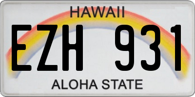 HI license plate EZH931