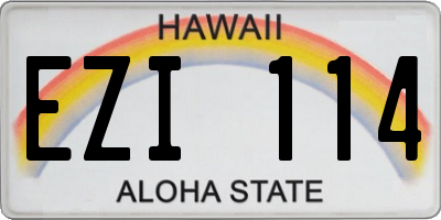 HI license plate EZI114