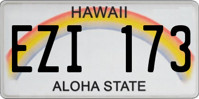 HI license plate EZI173