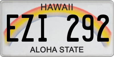 HI license plate EZI292