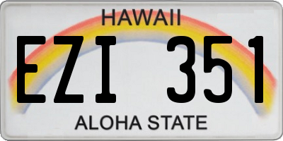 HI license plate EZI351