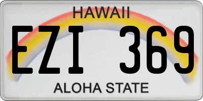 HI license plate EZI369