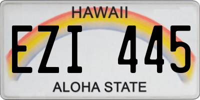 HI license plate EZI445