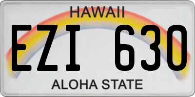 HI license plate EZI630