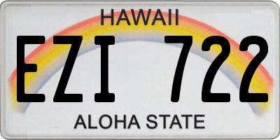 HI license plate EZI722