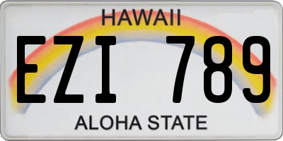 HI license plate EZI789