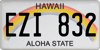 HI license plate EZI832