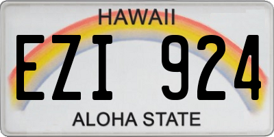 HI license plate EZI924