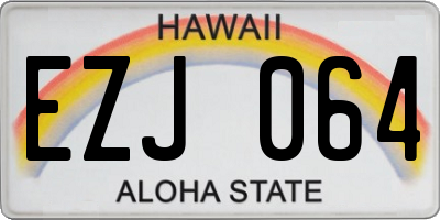 HI license plate EZJ064