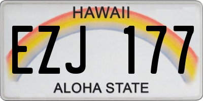HI license plate EZJ177