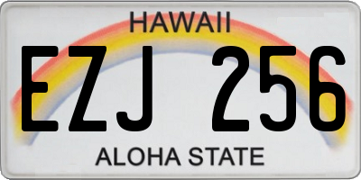 HI license plate EZJ256