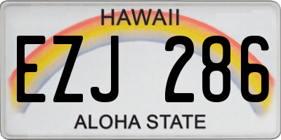 HI license plate EZJ286